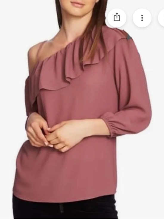 1. State Tops - 1. State Mauve Pink Off-Shoulder Ruffle Blouse